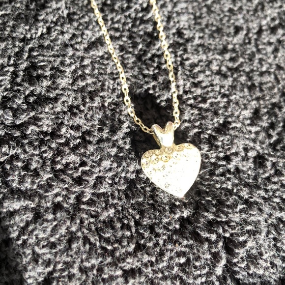Heart bling dime size w/solid back with slight rub marks on back. Silver color. - Picture 15 of 15